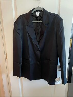 Collusion Oversized Black Single-Breasted Blazer With Shoulder Pads